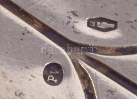 Ezüst (Ag) levél alakú hamuzó, jelzett, h: 8 cm, nettó 19g