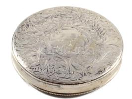 Ezüst (Ag) monogramos pudrié, jelzett, bruttó 55g