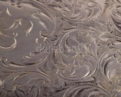 Ezüst (Ag) monogramos pudrié, jelzett, bruttó 55g