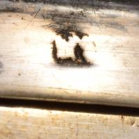 Ezüst (Ag) monogramos pudrié, jelzett, bruttó 55g