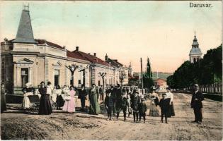 1911 Daruvár, Daruvar, Daruwar; utca. Josip Epstein kiadása / street view (fl)