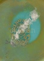 Zsolnay eozinmázas csavartbordás bonbonier. Jelzett, hibátlan, eredeti dobozában, d: 11 cm, m: 10 cm