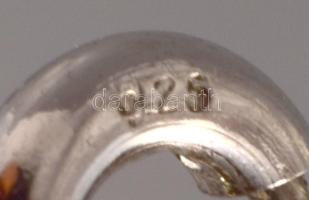 Ezüst (Ag) golyós fantázia bokalánc szív medállal, jelzett, h: 25 cm, medál: 1,2×0,6 cm, nettó: 2,3 ...