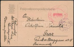1916 Tábori posta levelezőlap / Field postcard "S.M. PATROUILLENBOOT VIZA / K.u.K. KRIEGSMARINE" , "K.u.K. FELDPOSTAMT 299"