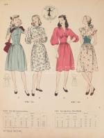 Butterick Patterns U.S.A. női divatillusztrációk, mérettáblázatokkal, 5 db kétoldalas nyomtatvány, v...