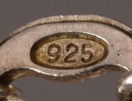 Ezüst (Ag) kígyó nyaklánc köves csepp medállal, jelzett, h: 40,5 cm, medál: 1,6×0,9 cm, bruttó: 2,8 ...