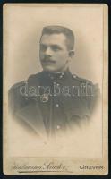 ca 1900 Ungvár, magyar katona vizitkártya fotója Kohlman műterem