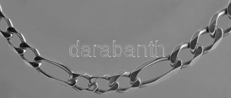 Ezüst (Ag) figaro nyaklánc, jelzett, h: 52 cm, nettó: 30,6 g