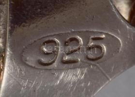 Ezüst (Ag) masszív mintás karkötő, jelzett, h: 19 cm, nettó: 16,2 g