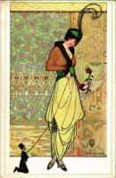 Art Nouveau lady art postcard. M. Munk Wien Nr. 917. s: Olga Mulacz (EK)