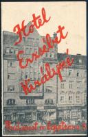 1933 Erzsébet királyné szálló (Bp., IV., Egyetem utca 5) reklámos zsebnaptár, kinyitva: 15x12 cm