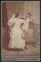 1911 Táncos rokokó pár, kabinetfotó Kassa, Skalnik és fia. Feliratozott 11x17 cm