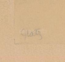 Glatz jelzéssel (Glatz Oszkár vagy fia, Henrik?): Állat tanulmányok. Ceruza, papír. Kartonra kasíroz...