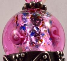 Pink díszítményes ezüst (Ag) fülbevaló pár, jelzés nélkül, bruttó 10,4g