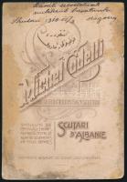 1913 Szkutari (Shkodra, Albánia), magyar férfi albán viseletben, puskával, kabinetfotó Michel Codell...