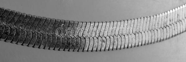 Ezüst (Ag) mintás lapos kígyó karkötő, jelzett, h: 51 cm, nettó: 14 g