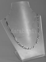 Ezüst (Ag) masszív figaro nyaklánc, jelzett, h: 51 cm, nettó: 26,7 g