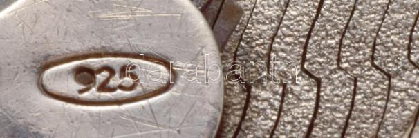 Ezüst (Ag) mintás lapos karkötő, jelzett, h: 18,5 cm, nettó: 6 g