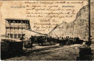 Felsőgalla (Tatabánya), Mészkőbánya, iparvasút, csillék. Újtelepi dohánytőzsde kiadása (gyűrődések / creases)