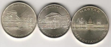 1956 "10 éves a forint" sor 10,20,25Ft ezüst T:1