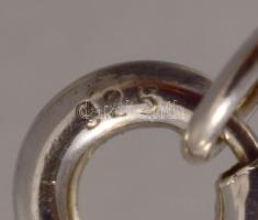 Ezüst (Ag) kígyó nyaklánc vitorlás medállal, jelzett, h: 49 cm, 2,6×1,5 cm, nettó: 3 g