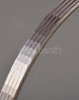 Ezüst (Ag) bordázott karperec, jelzett, d: 6,6 cm, nettó: 11 g