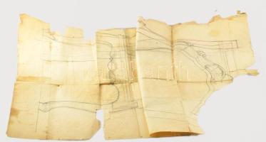 László Béla (XX. sz. első fele): 20 db faszobrász tanulói tanulmányrajz (historizáló ornamentikák, e...