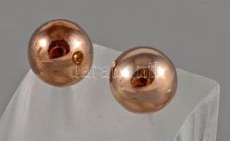 Ezüst (Ag) aranyozott gömb fülbevalópár, jelzett, 2×0,8 cm, nettó: 2,9 g