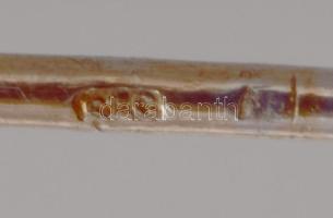 Ezüst (Ag) aranyozott gömb fülbevalópár, jelzett, 2×0,8 cm, nettó: 2,9 g