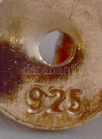 Ezüst (Ag) aranyozott gömb fülbevalópár, jelzett, 2×0,8 cm, nettó: 2,9 g