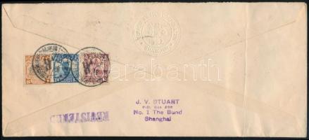 1931 Azsia - Európa első repülés ajánlott alkalmi légi levél Sanghaiból Hollandiába / First flight t...