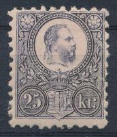 1871 Réznyomat 25kr (hajtásnyom / folded) Certificate: Barabassy