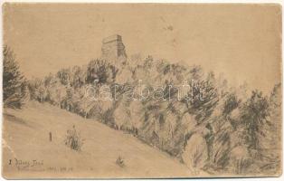 Bálványosfürdő, Baile Balvanyos (Torja, Turja, Turia); Bálványosvár romjai északnyugatról nézve / castle ruins s: Diénes Jenő (EM)