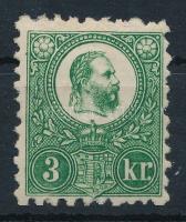 1871 Réznyomat 3kr szépen centrált, friss darab. Certificate: Barabassy