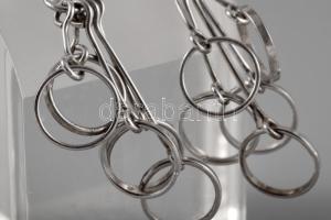 Ezüst (Ag) ötkarikás fülbevalópár, jelzett, h: 4,5 cm, nettó: 3 g