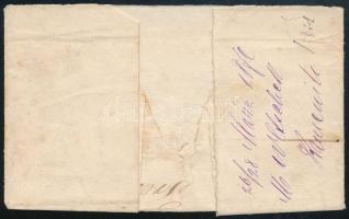 1872 Kőnyomat 5kr levélen, 1 hajtóka hiány / 5kr on cover "OSZLÁNY"