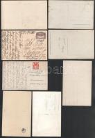 8 db RÉGI fotós képeslap: polgári lakások szoba belsői, udvar kerekes kúttal / 8 pre-1945 photo post...