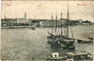 1907 Zadar, Zara; Riva vecchia. Heinrich v. Schönfeld / régi kikötő, hajók / old port, ships (kopott sarkak / worn corners)
