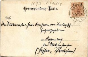 1893 (Vorläufer!!!) Karlovy Vary, Karlsbad; Gruss aus Karlsbad's Bergen. Kronprinzessin-Stefani...