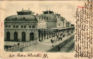 Ploiesti, Ploesti, Ploesci; Gara / railway station. Stengel &amp; Co. Emb. (non PC) (pinhole)