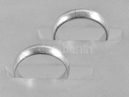 Ezüst (Ag) karikagyűrű, 2 db, jelzett, méret: 50 és 53, nettó: 5,9 g