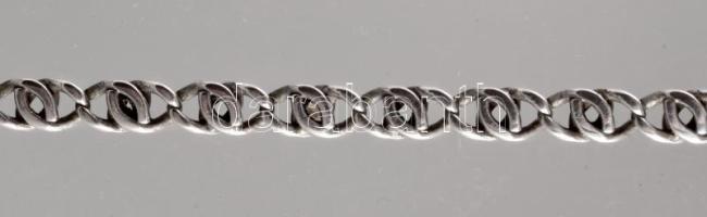 Ezüst (Ag) duplaszemes karkötő, jelzett, h: 19,5 cm, nettó: 6,2 g