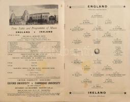 1959 Anglia-Írország labdarúgó mérkőzés a Wembleyben meccsfüzet / 1959 England-Ireland football matc...