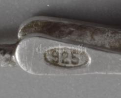 Ezüst (Ag) kígyó nyaklánc "Dior" köves medállal, jelzett, h: 39 cm, 2×1,5 cm, bruttó: 3,6 ...