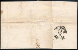 1862 Baján írt, Pesten helyi levélként feladott küldemény 3kr bérmentesítéssel / Cover written in Ba...