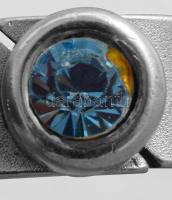 Ezüst (Ag) kék köves gyűrű, jelzett, méret: 59, bruttó: 4,7 g