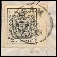 1857 2kr MP IIIb 5,5 mm ívszéllel, helyi levélen. Friss darab! / 2kr MP IIIb with 5,5 mm margin on l...
