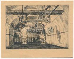 Jelzés nélkül: Futurista rézkarc. 9x12 cm