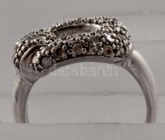 Ezüst (Ag) sokköves gyűrű, jelzett, méret: 50, bruttó: 4,3 g