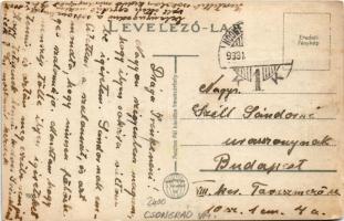 1933 Hódmezővásárhely, Fekete Sas szálloda, légi felvétel. Posztós Pál kiadása. photo (kopott sarok ...